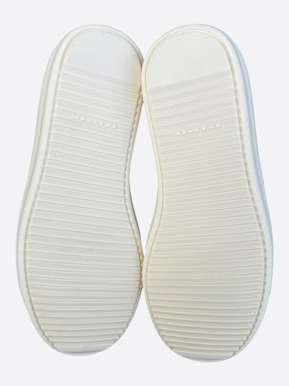 Rick Owens Silver & White High Top Sneakers