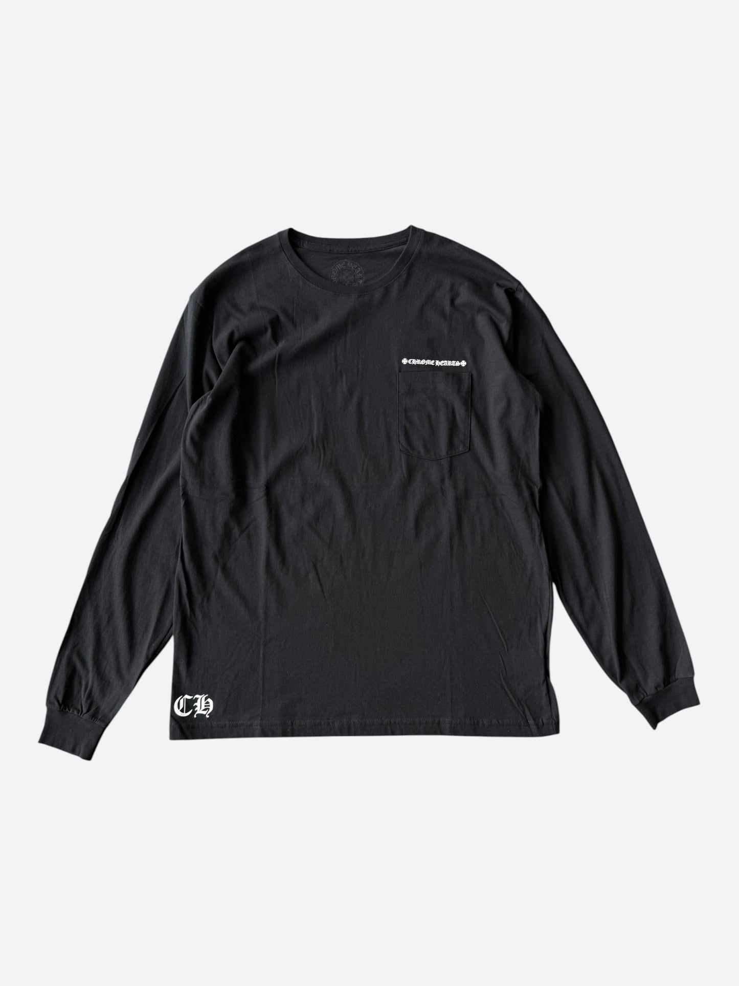 Chrome Hearts Black & White Cross Graphic Longsleeve T-Shirt