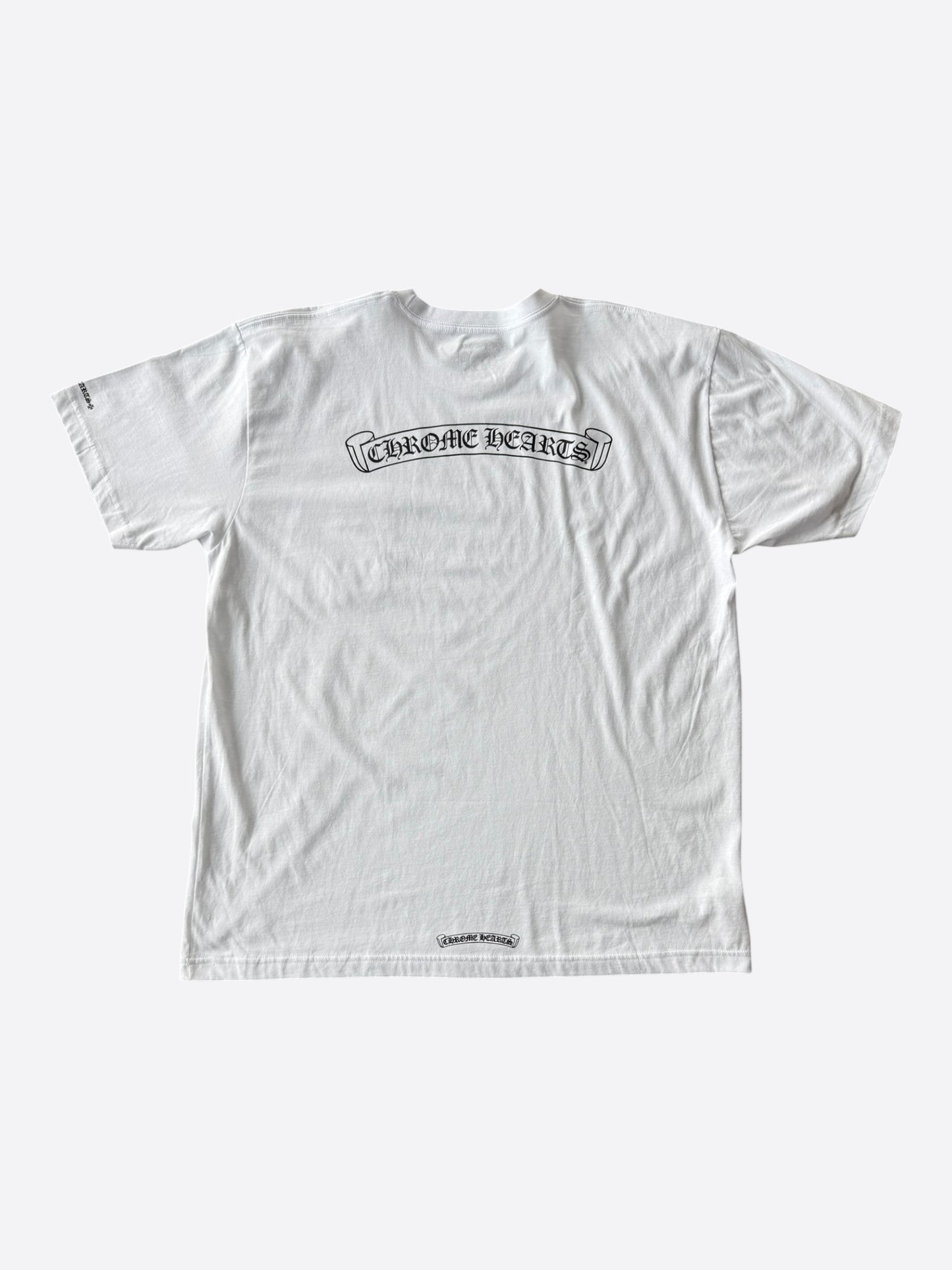 Chrome Hearts White & Black Scroll Logo T-Shirt