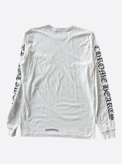 Chrome Hearts White & Black Horseshoe Logo Longsleeve T-Shirt