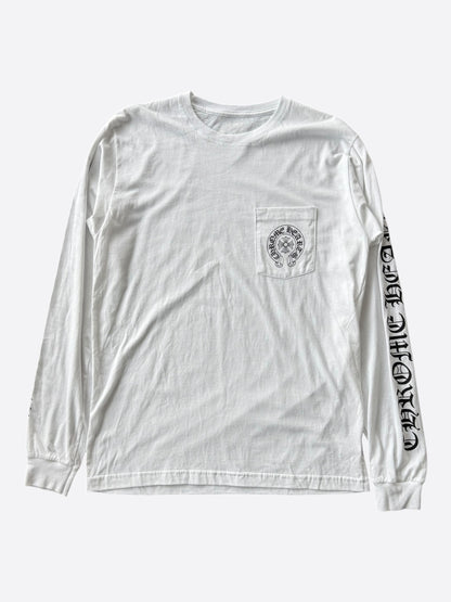 Chrome Hearts White & Black Horseshoe Logo Longsleeve T-Shirt