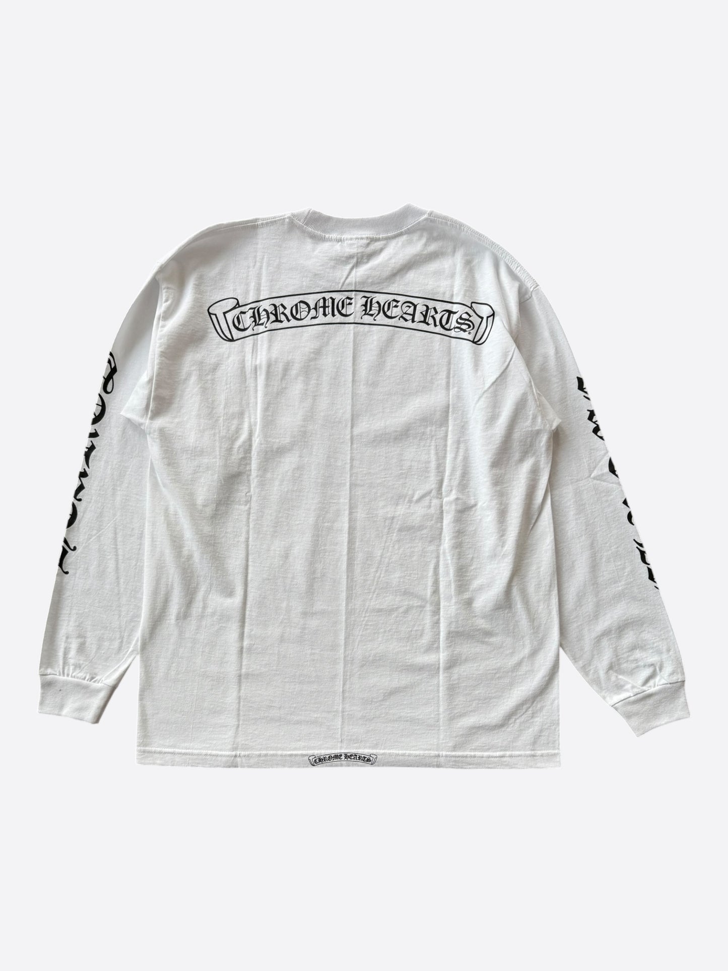 Chrome Hearts White & Black Script Logo Longsleeve T-Shirt