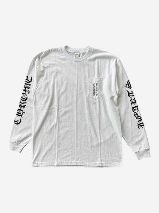 Chrome Hearts White & Black Script Logo Longsleeve T-Shirt