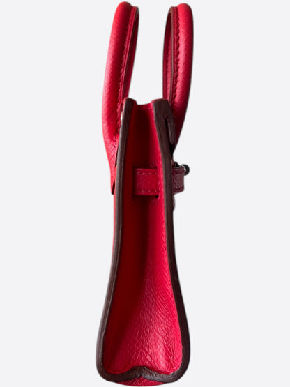 Hermes Bougainvillea Red Togo Mini Birkin 15