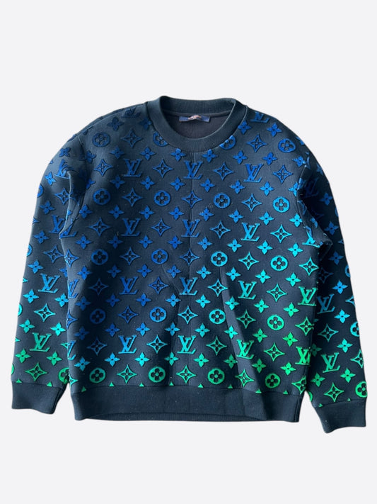 Louis Vuitton Blue & Green Gradient Monogram Sweater