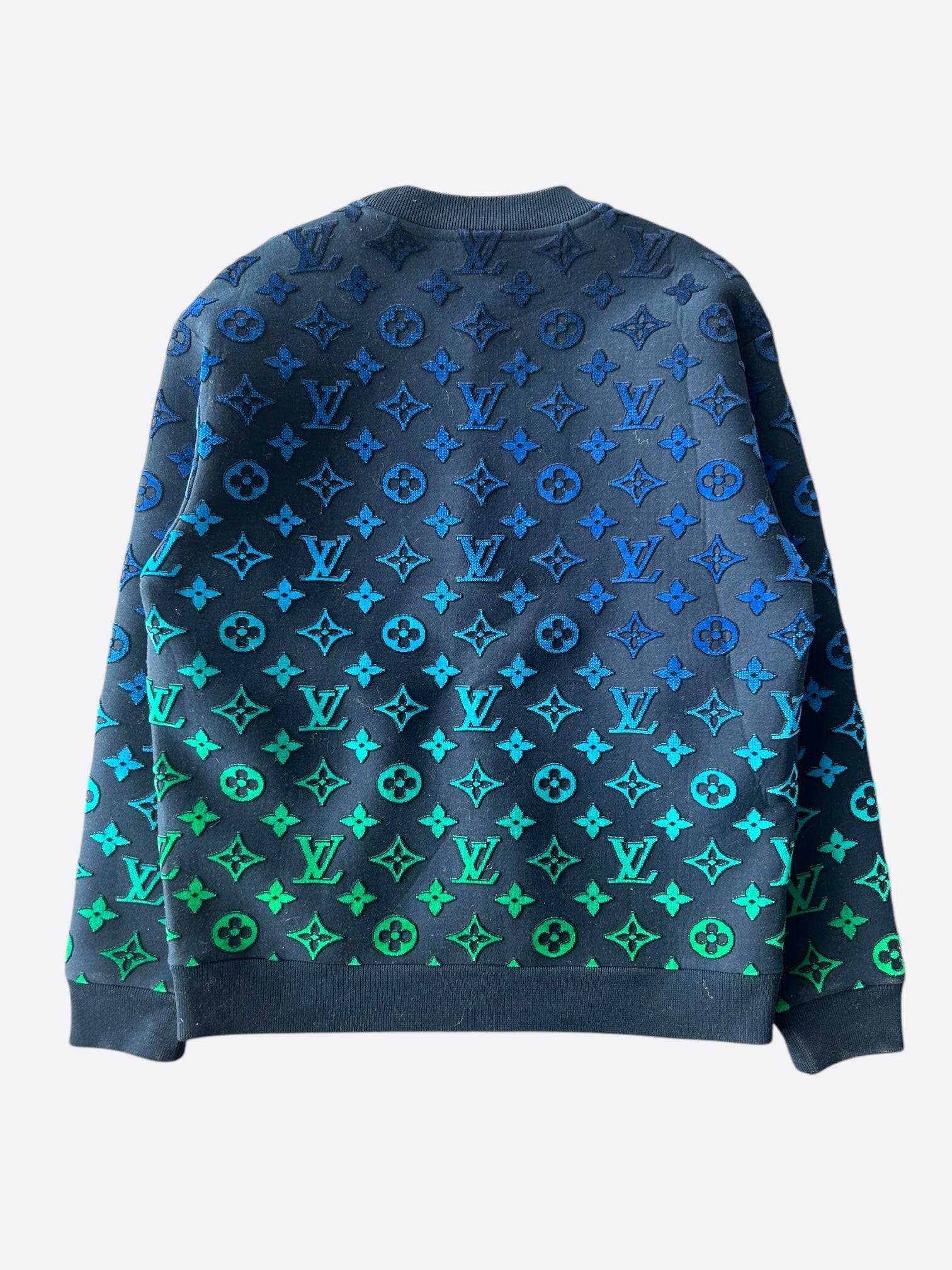 Louis Vuitton Blue Green Gradient Monogram Sweater – Savonches