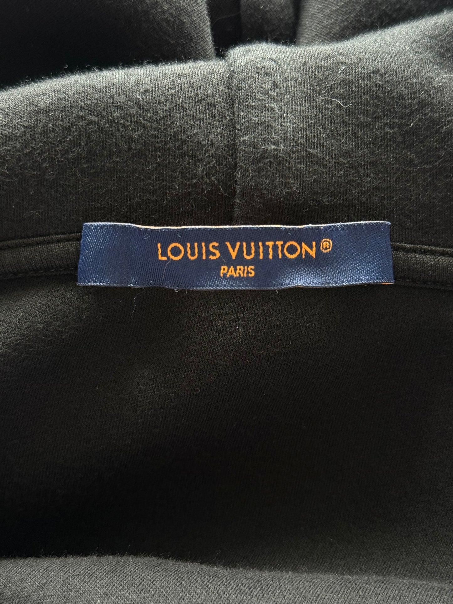 Louis Vuitton Black Embroidered Logo Zip Up Hoodie