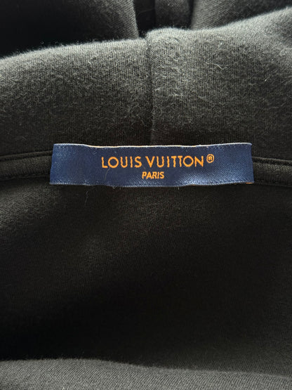Louis Vuitton Black Embroidered Logo Zip Up Hoodie