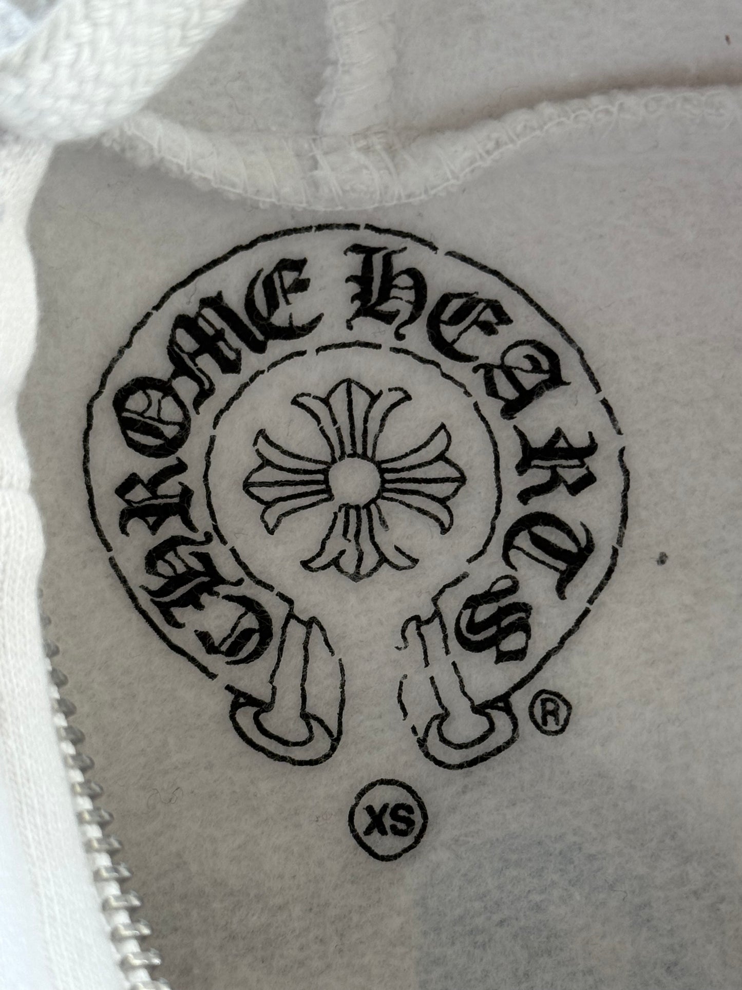 Chrome Hearts White & Black USA Triple Cross Logo Zip Up Hoodie