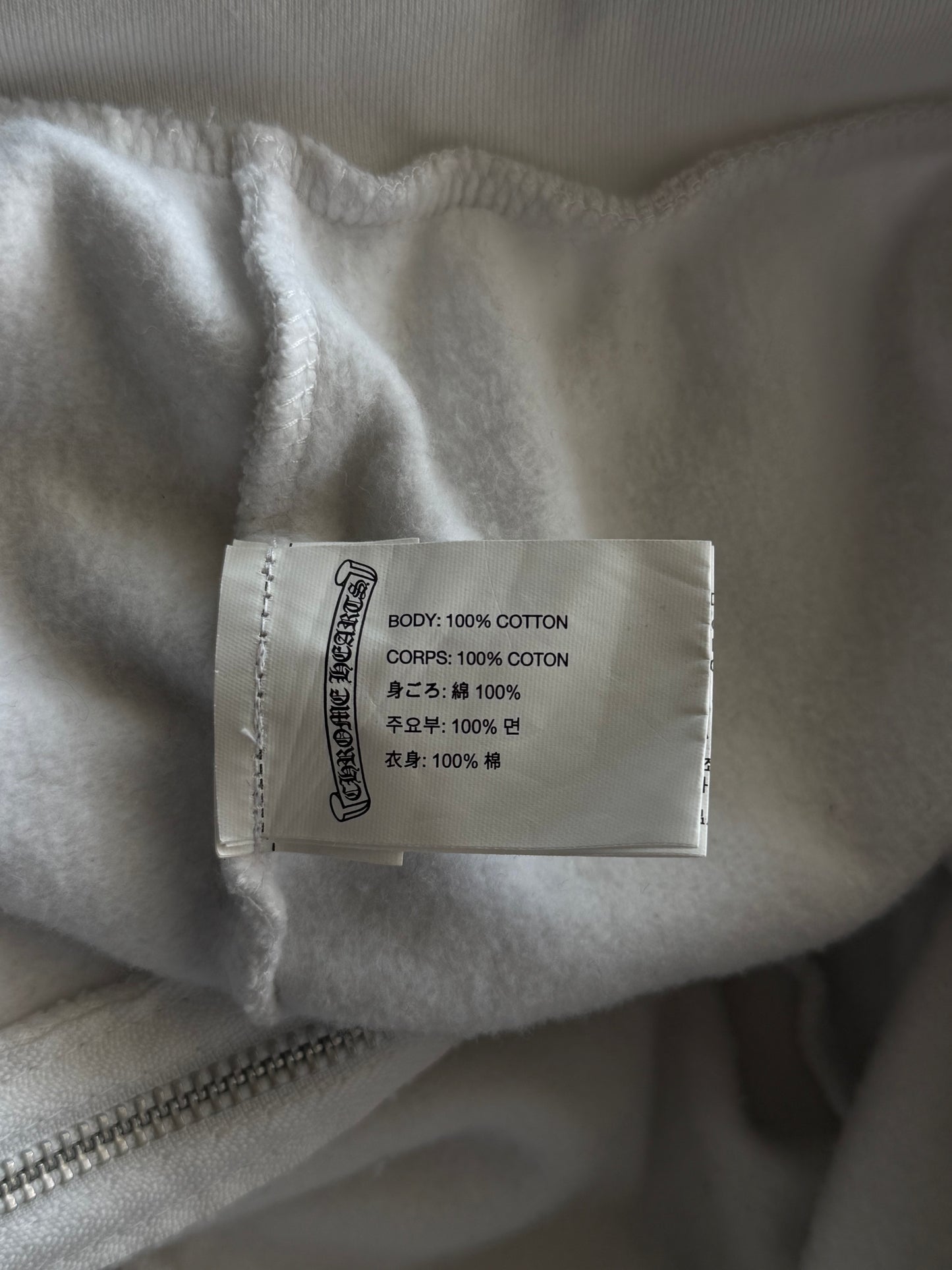 Chrome Hearts White & Black USA Triple Cross Logo Zip Up Hoodie