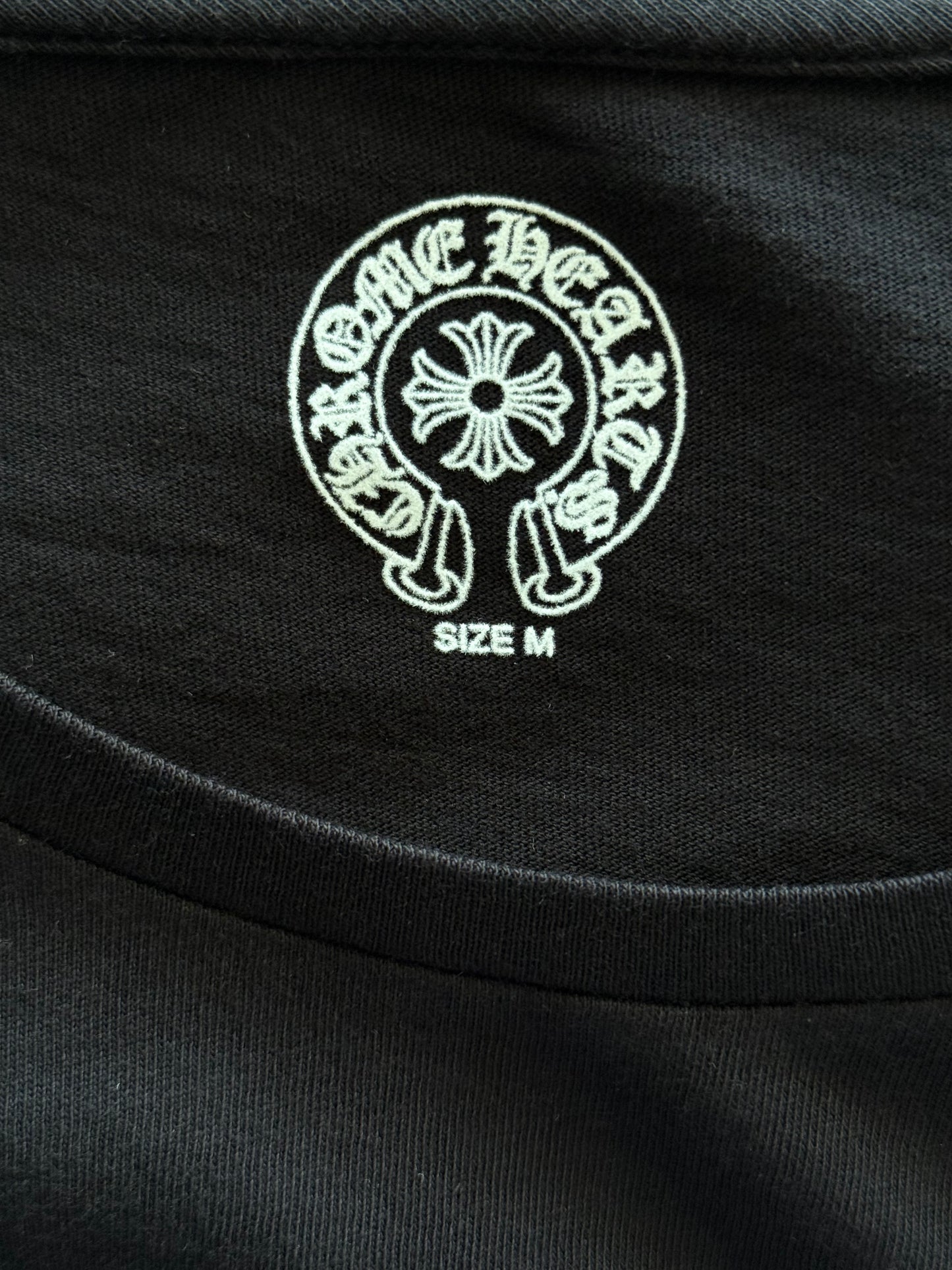 Chrome Hearts Black & Bronze Scroll Logo Women's T-Shirt