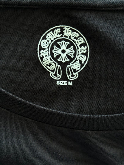 Chrome Hearts Black & Bronze Scroll Logo Women's T-Shirt