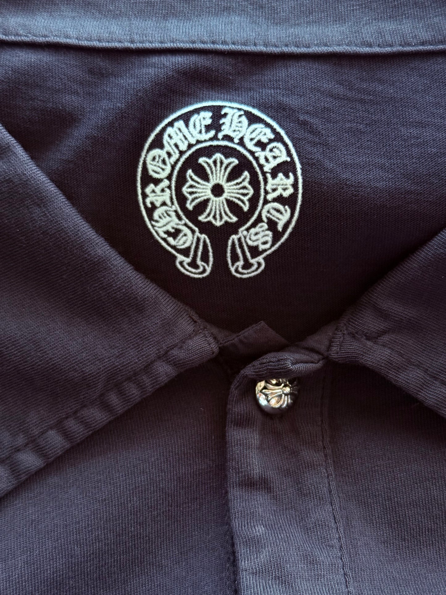 Chrome Hearts Black Horseshoe Logo Polo T-Shirt