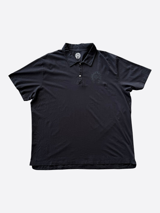 Chrome Hearts Black Horseshoe Logo Polo T-Shirt
