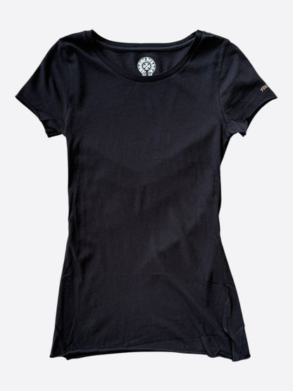 Chrome Hearts Black & Bronze Scroll Logo Women's T-Shirt