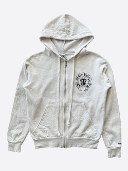 Chrome Hearts White & Black USA Triple Cross Logo Zip Up Hoodie