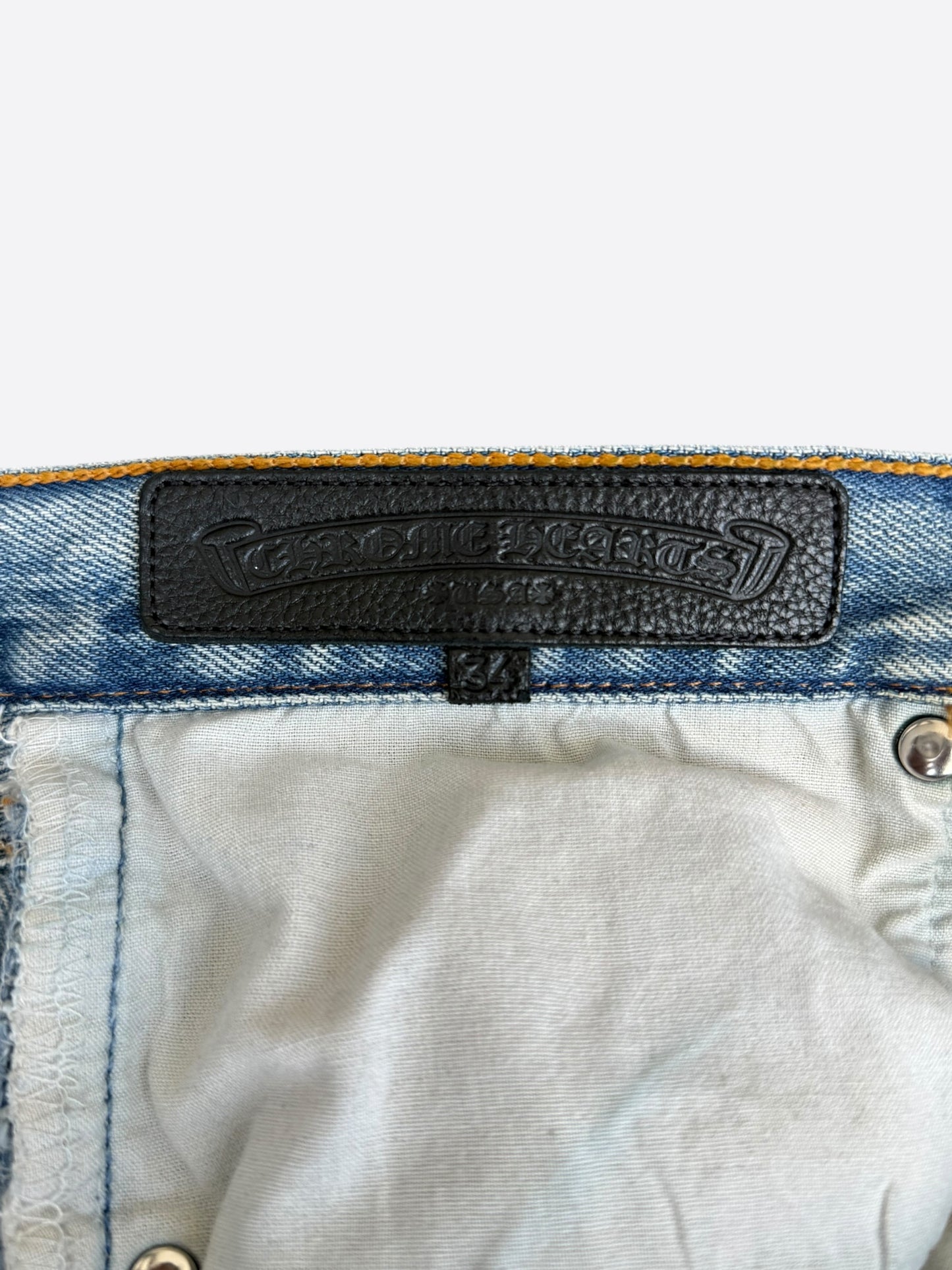 Chrome Hearts Levis Blue & Black Cross Patch Jeans