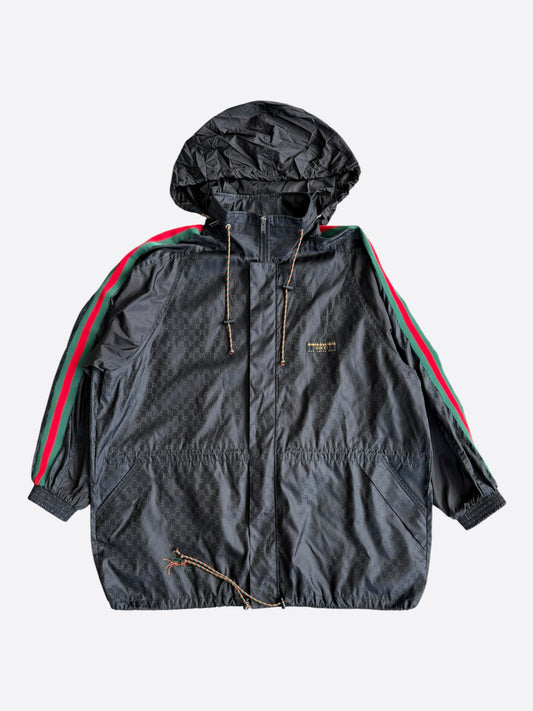 Gucci Black & Multicolor GG Monogram Striped Windbreaker