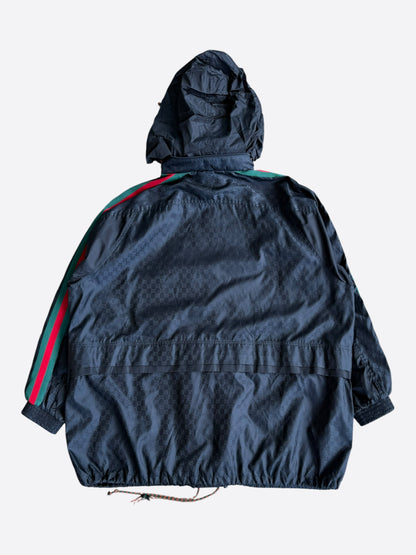Gucci Black & Multicolor GG Monogram Striped Windbreaker