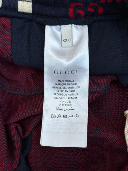 Gucci Navy & Red GG Monogram Jacquard Track Pants