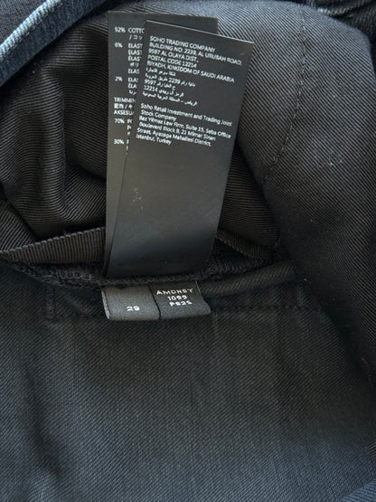 Amiri Midnight Indigo & Red Patch Ultrasuede MX1 Jeans