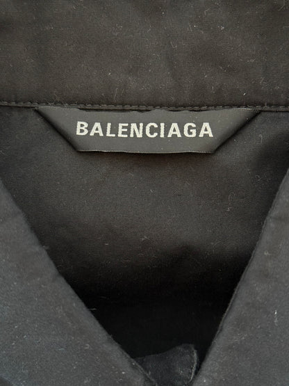 Balenciaga Black & White Logo Button Up Shirt
