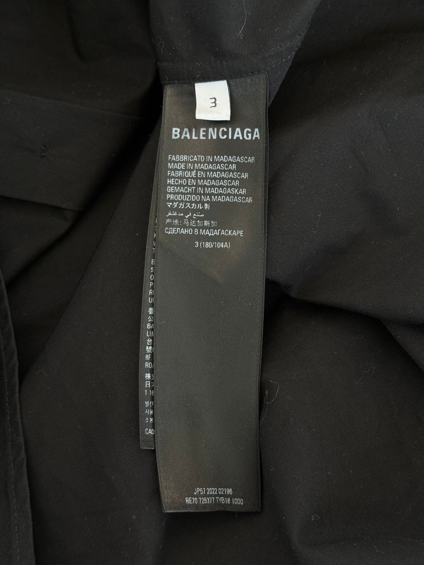 Balenciaga Black & White Logo Button Up Shirt