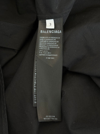 Balenciaga Black & White Logo Button Up Shirt