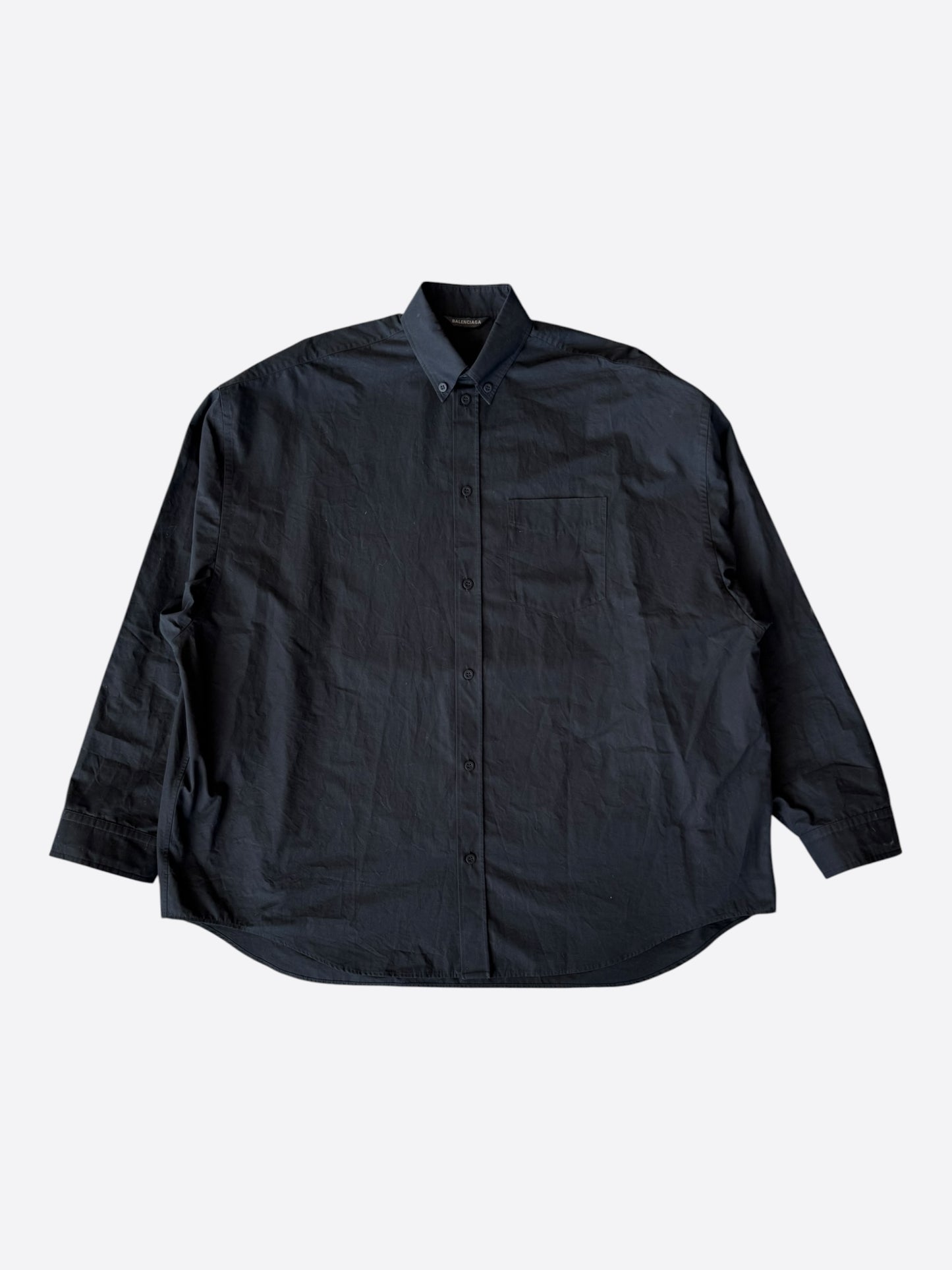 Balenciaga Black & White Logo Button Up Shirt
