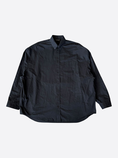 Balenciaga Black & White Logo Button Up Shirt