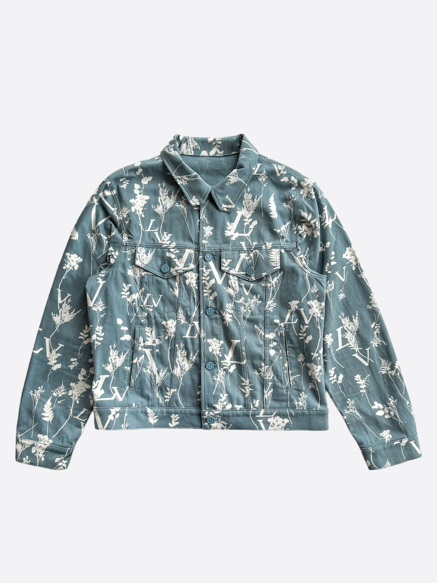 Louis Vuitton Blue & White LV Leaf Denim Jackets