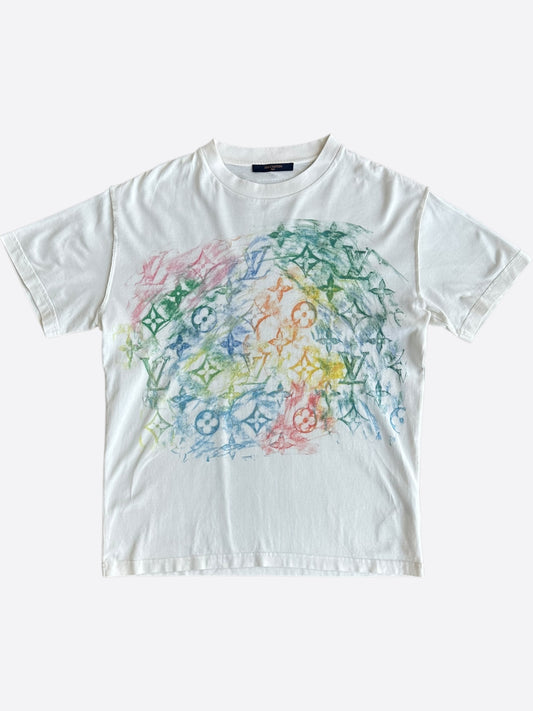 Louis Vuitton White Multicolor Pastel Monogram T-Shirt