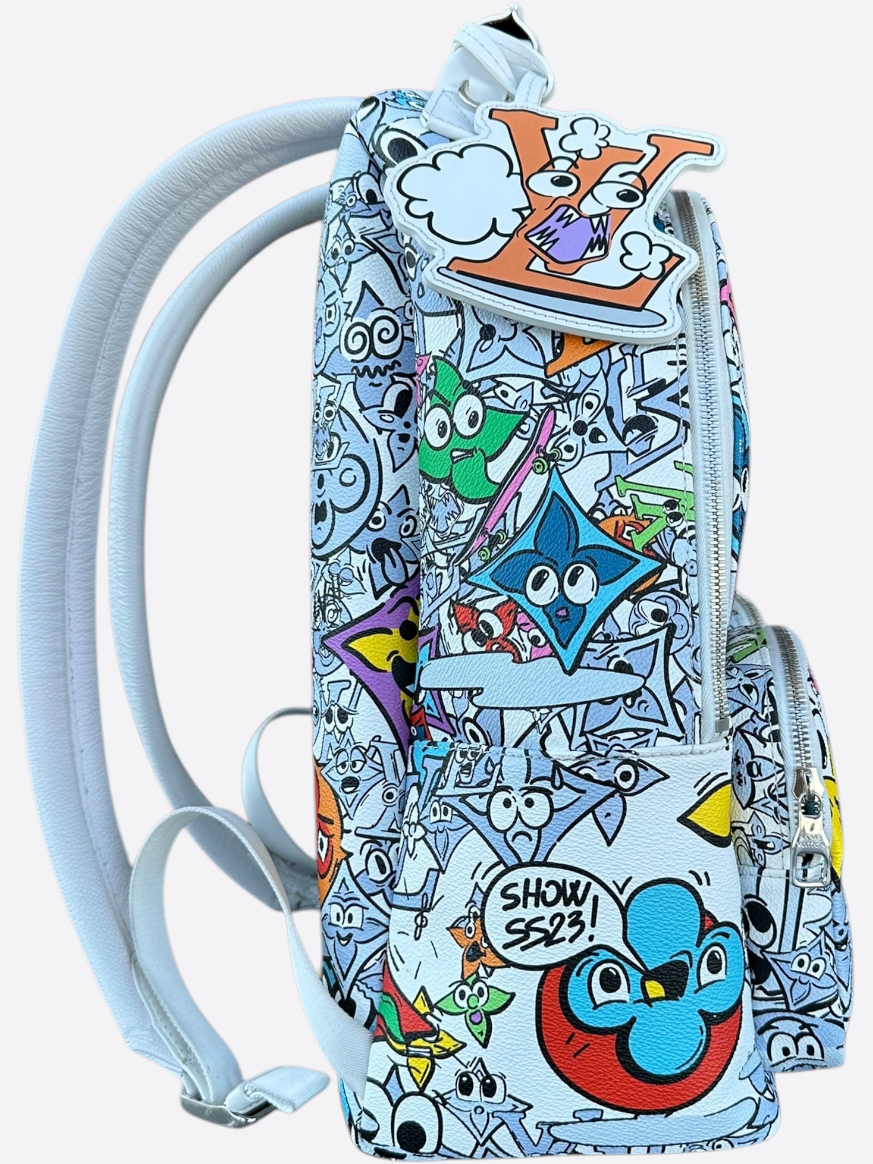 louis vuitton cinch backpack Louis Vuitton White Comic Monogram Multipocket Backpack – Savonches