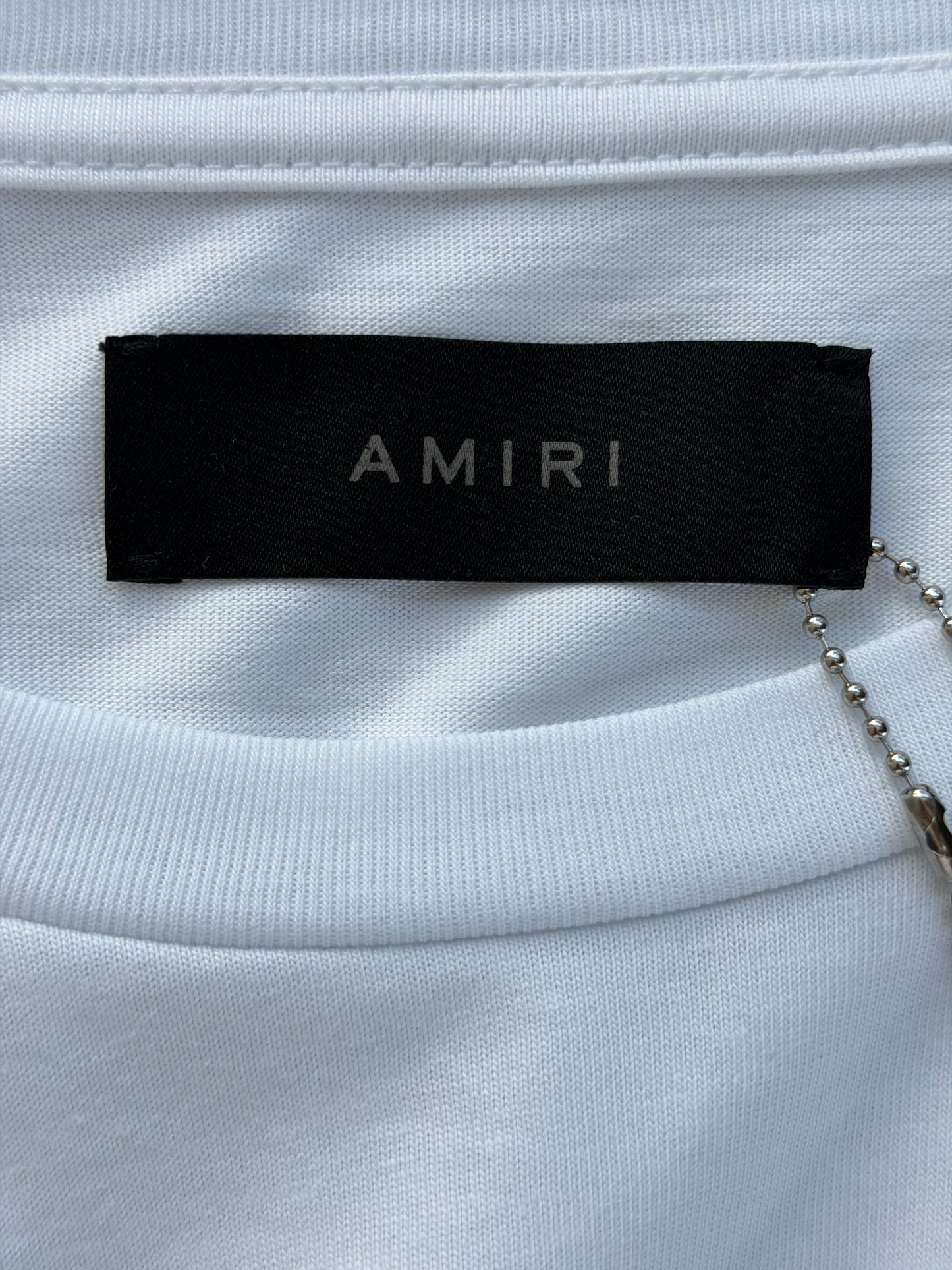 Amiri White & Blue Floral Logo T-Shirt