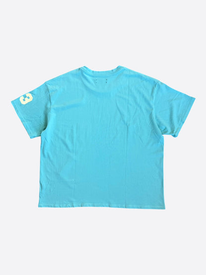 Amiri Blue & White Flocked Logo T-Shirt