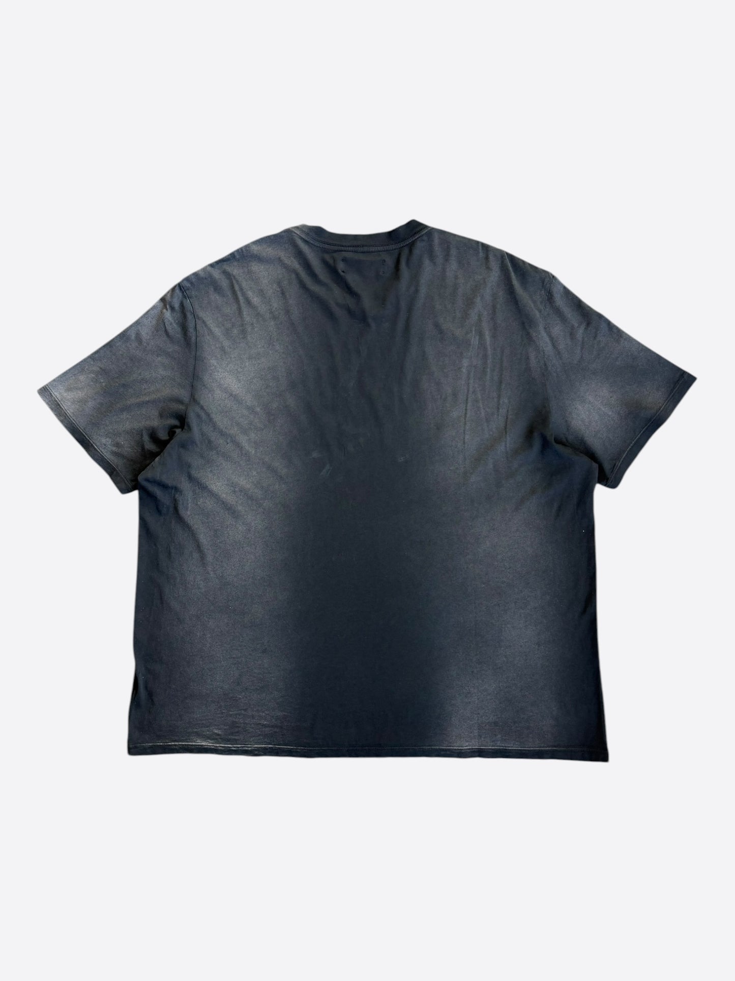 Amiri Faded Black Distressed MA Bar Logo T-Shirt