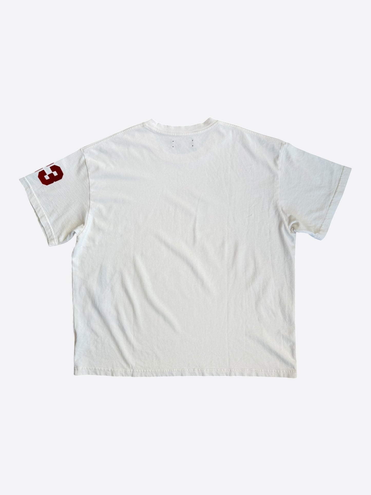 Amiri White & Red Flocked Logo T-Shirt