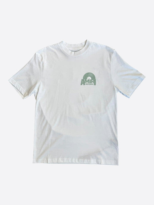 Amiri White & Green Records Logo T-Shirt