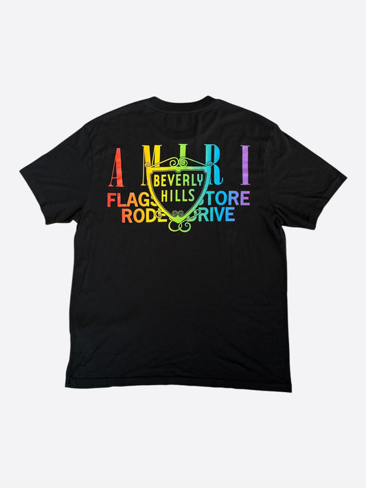 Amiri Black Rainbow Beverly Hills T-Shirt