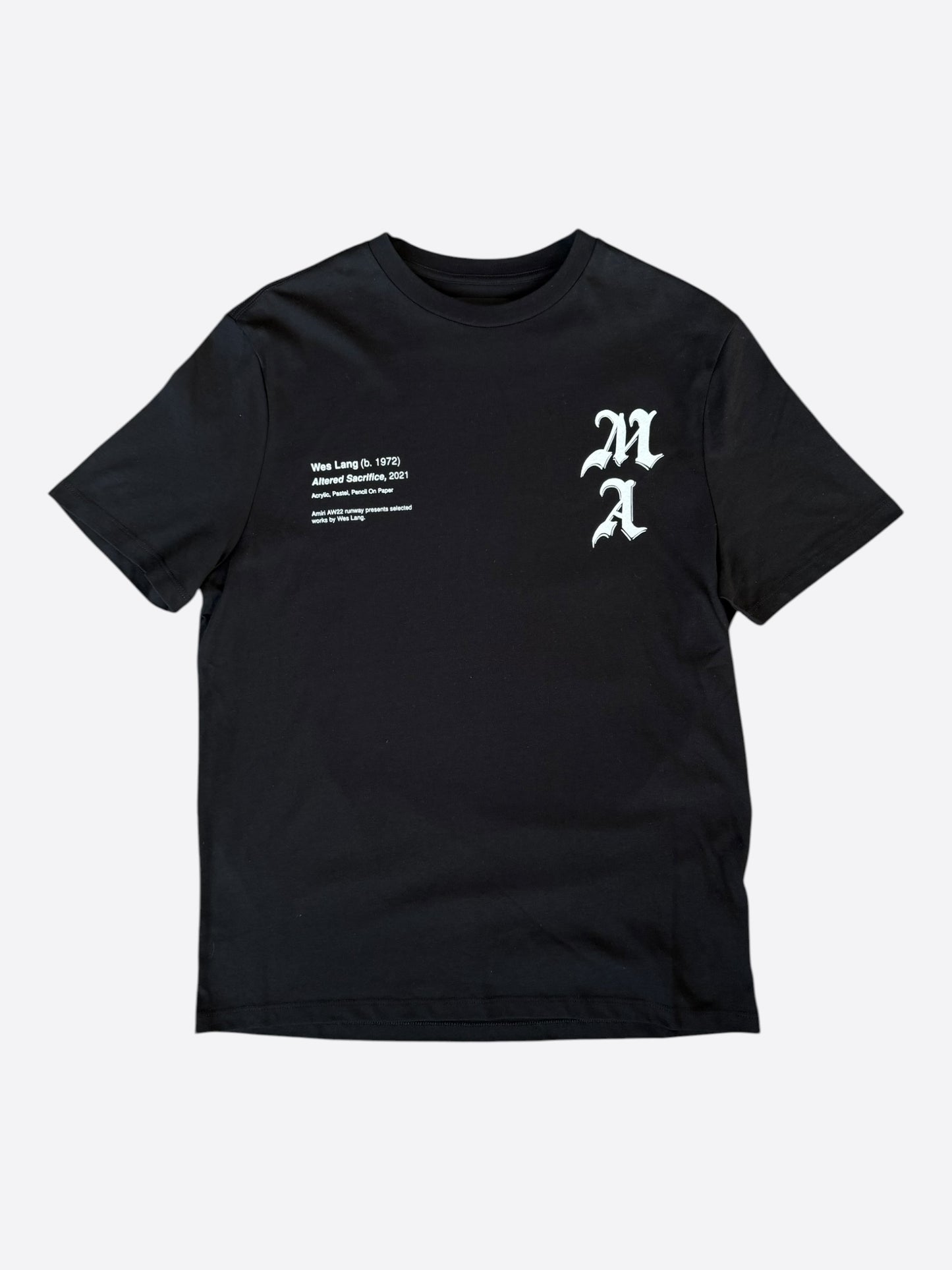 Amiri Wes Lang Black & White Checkered Skull T-Shirt