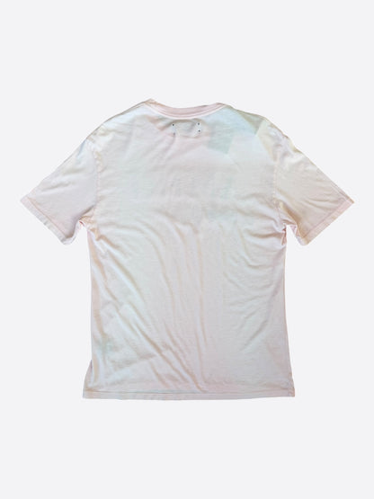 Amiri Pink & Black Distressed MA Bar Logo T-Shirt