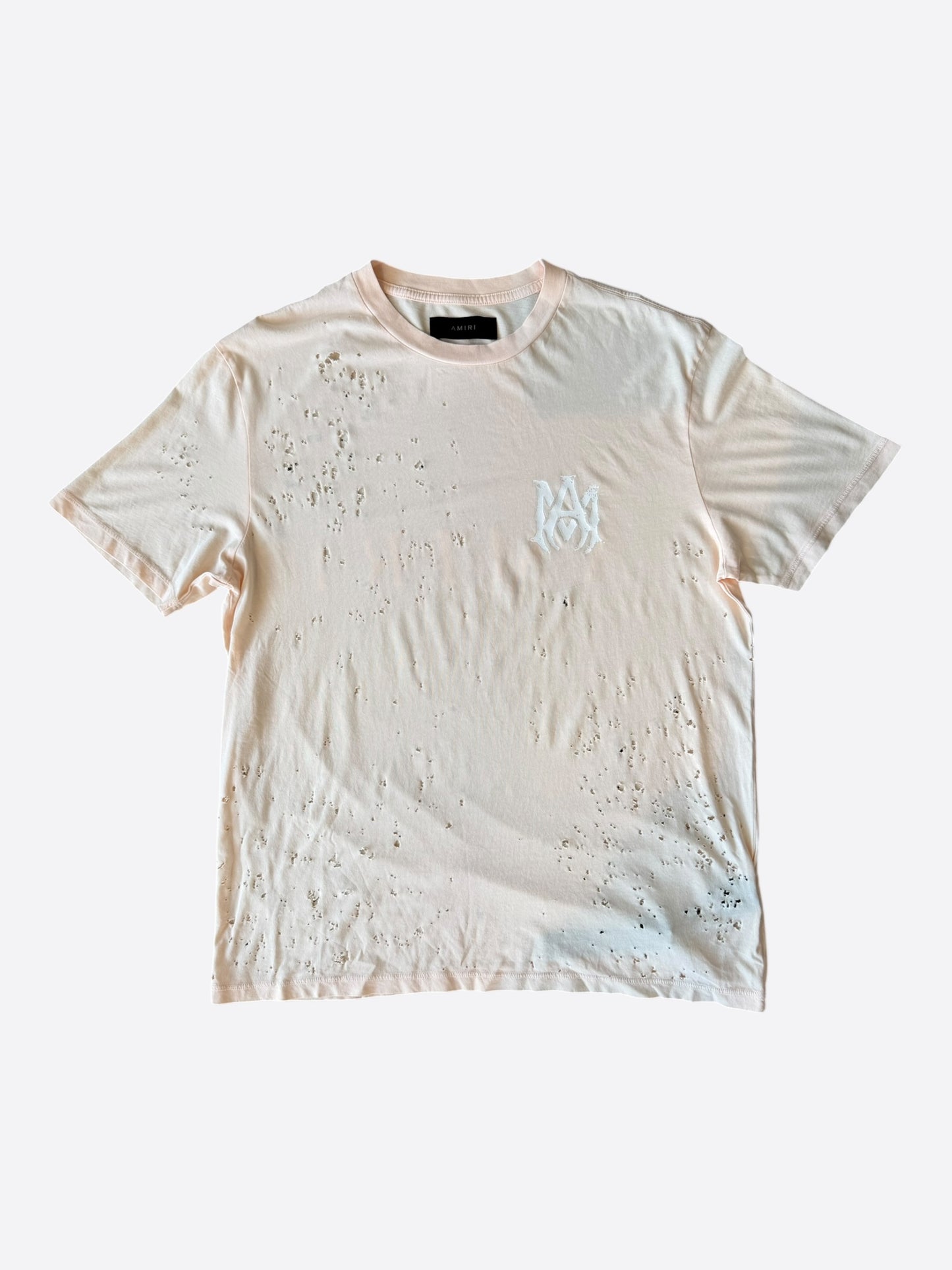 Amiri Pink & White MA Logo Shotgun T-Shirt
