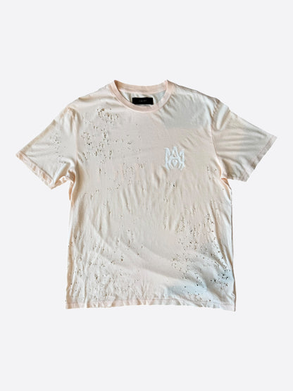 Amiri Pink & White MA Logo Shotgun T-Shirt