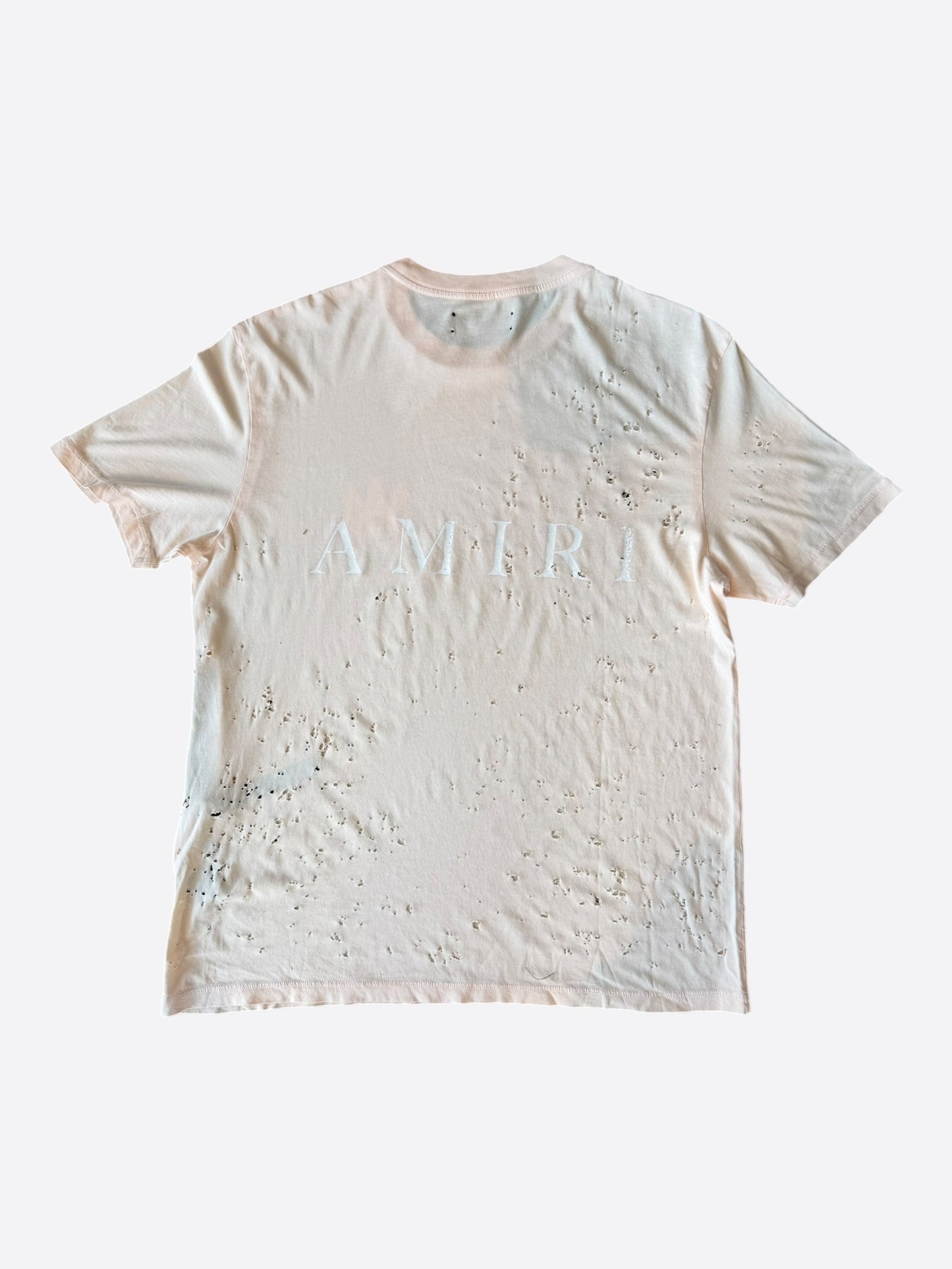Amiri Pink & White MA Logo Shotgun T-Shirt