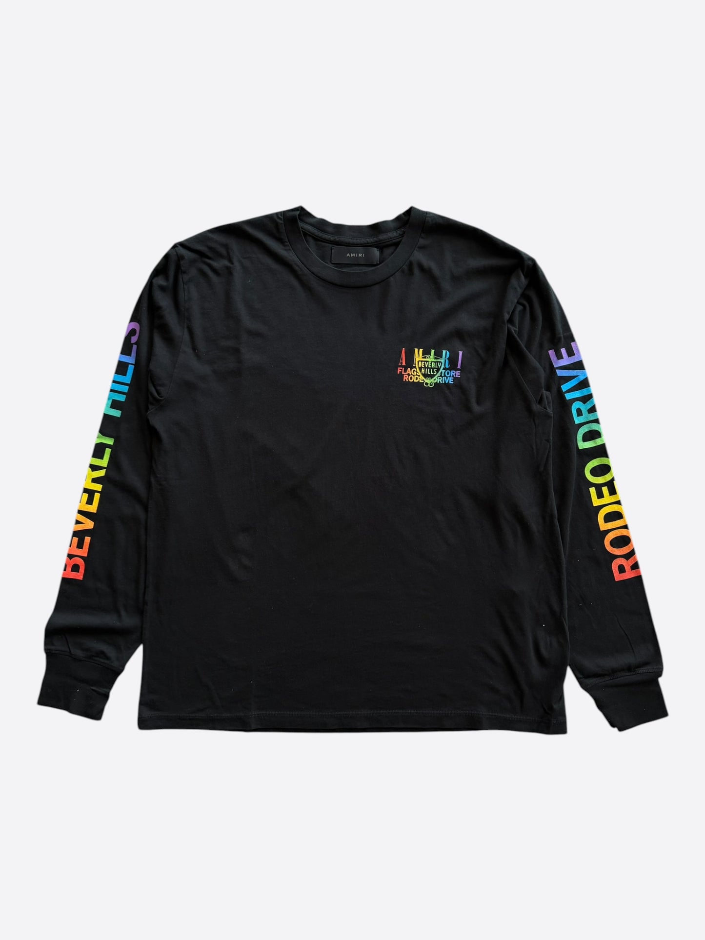 Amiri Black Rainbow Beverly Hills Longsleeve T-Shirt