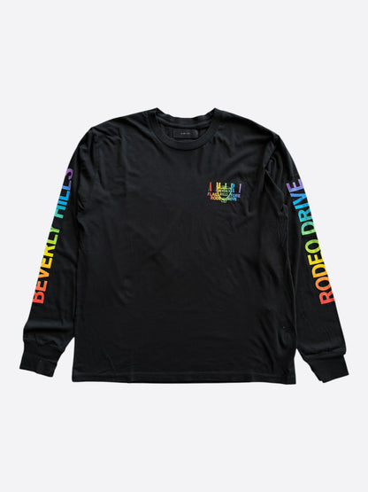 Amiri Black Rainbow Beverly Hills Longsleeve T-Shirt