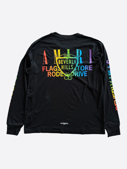 Amiri Black Rainbow Beverly Hills Longsleeve T-Shirt