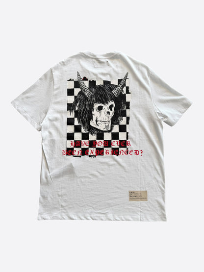 Amiri Wes Lang White & Black Checkered Skull T-Shirt