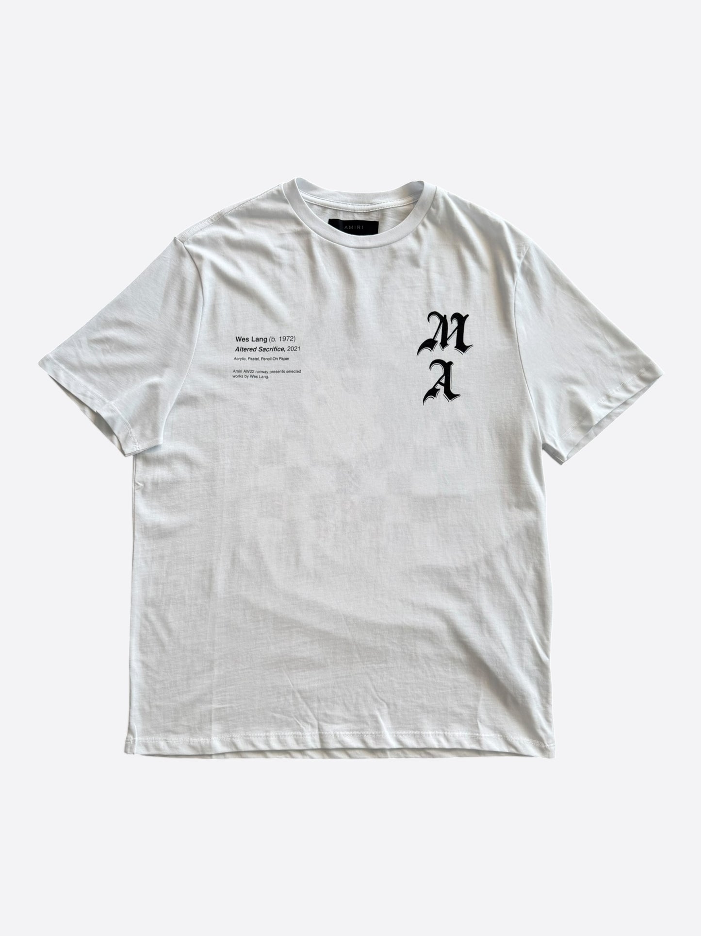 Amiri Wes Lang White & Black Checkered Skull T-Shirt