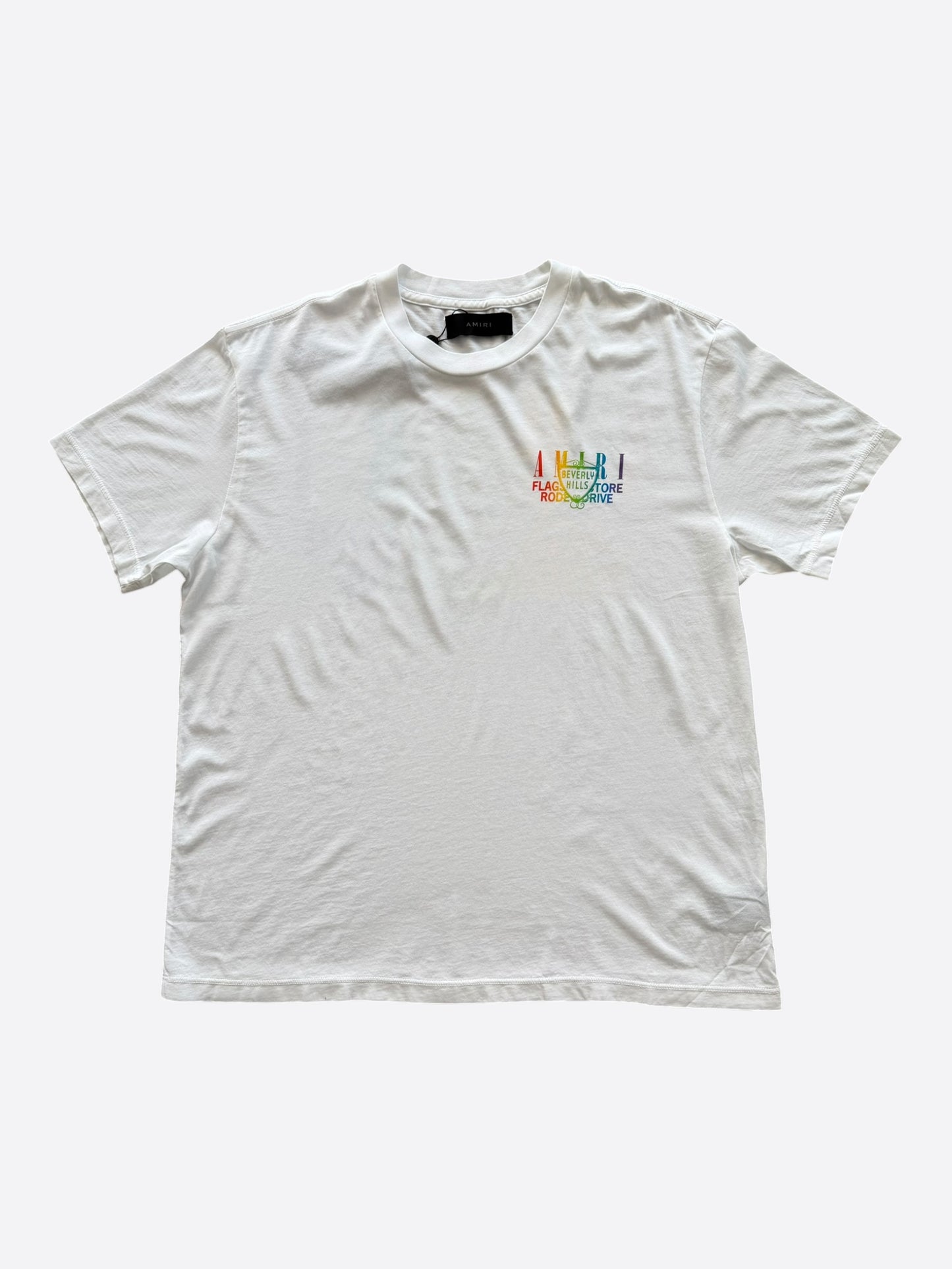 Amiri White Rainbow Beverly Hills T-Shirt
